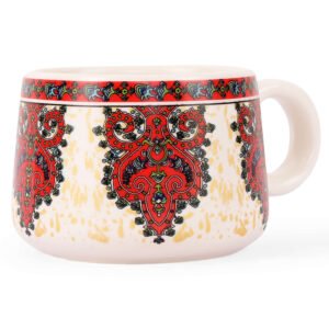 Pack of 7 Ceramic Multicolor-Kettle-Set  (Red, Cup Set)